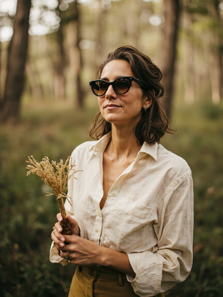 Dr. Itzel Vargas in the field among wild agave and copal trees
